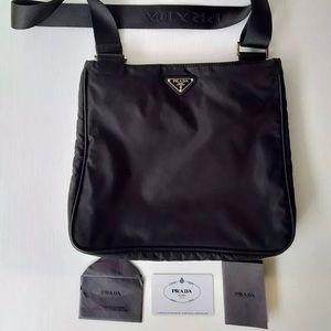 PRADA Milano Nylon Vela Sport Shoulder | Crossbody | Messenger Bag Flat Black